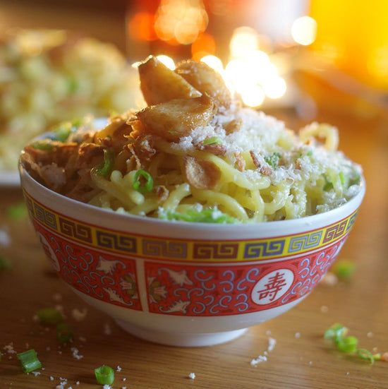 Starry Kitchen garlic noodles shot at Button Mash from the ABC Digital Tastemade show Campy Nguyen Tran hosted
